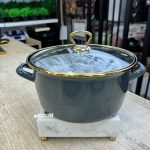 24 cm Emaye Kızartma Tenceresi Gri