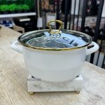 24 cm Emaye Kızartma Tenceresi Beyaz