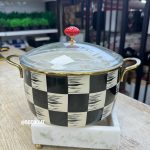 24 cm Dama Desen Emaye Kızartma Tenceresi