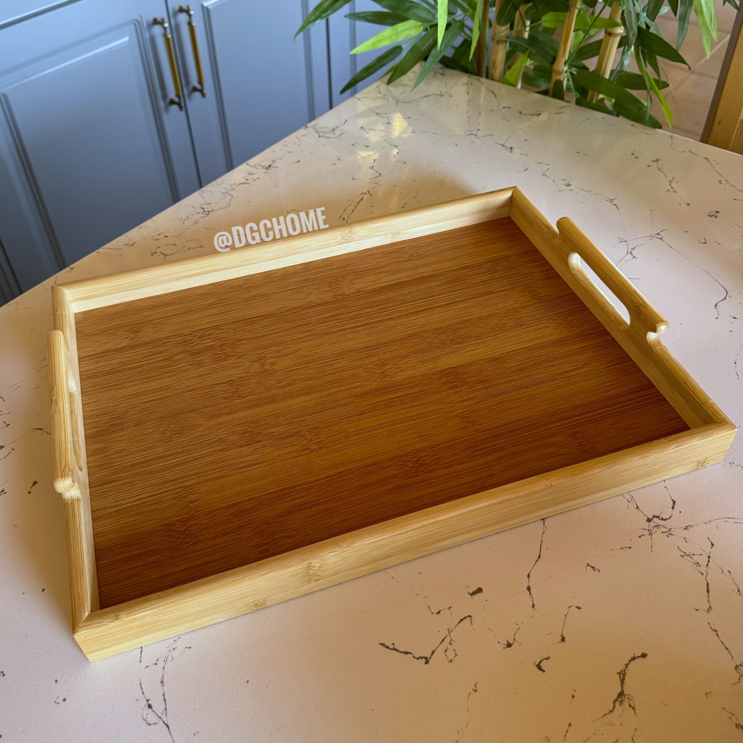 IMG_0263 Bambu Dikdörtgen Çay Tepsisi - Görsel 1