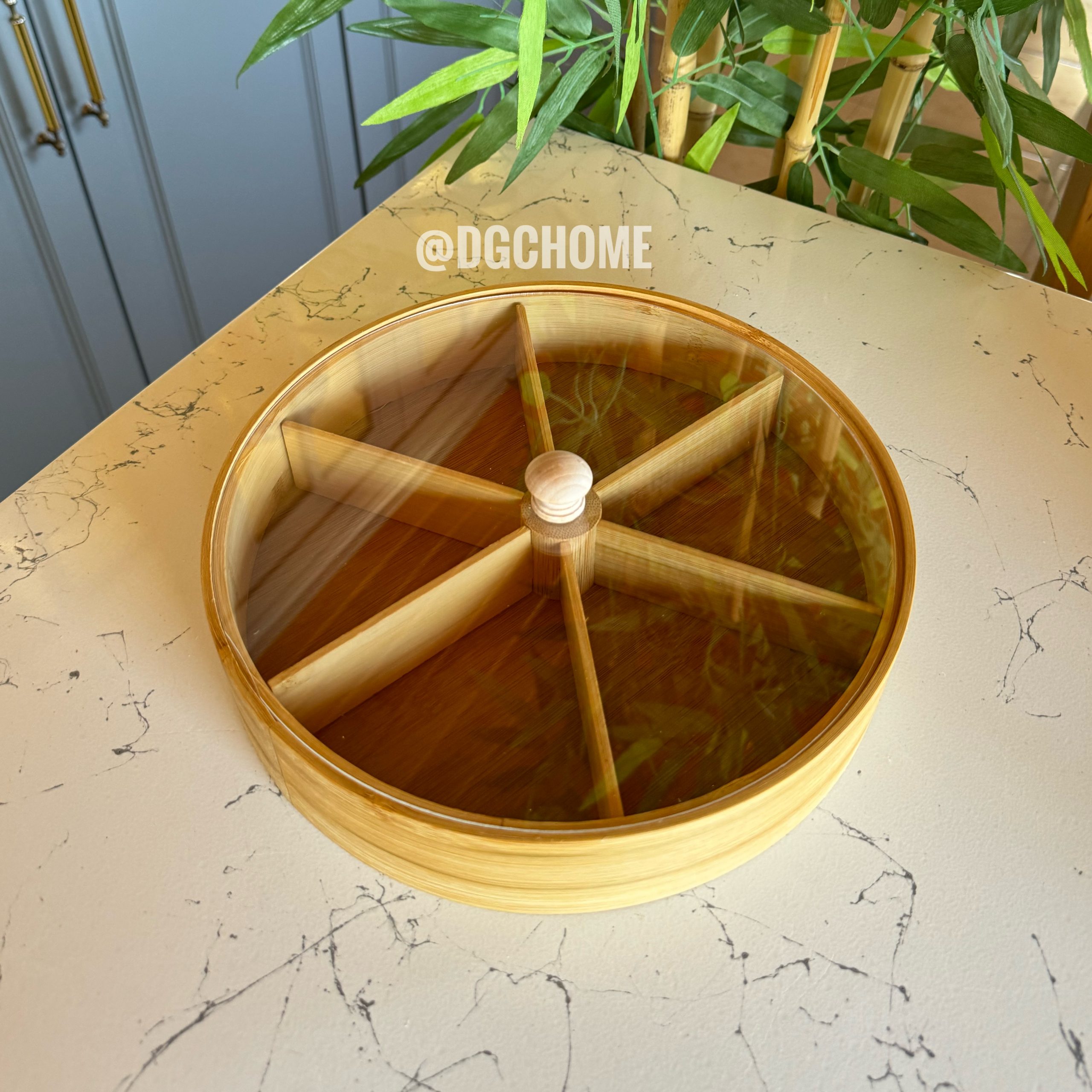 IMG_0312 Bambu Bölmeli Yuvarlak İkramlık - Görsel 1