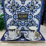 2 Kişilik Tepsili Fincan Takımı Mavi