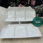 3 Bölmeli Porselen İkramlık (1 Alana 1 Bedava)