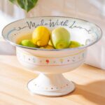 With Love Emaye Ayaklı Meyvelik - 28 cm