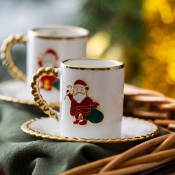 Dario 2 Kişilik Noel Baba Kahve Fincanı Takımı