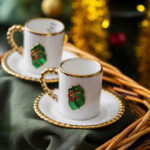 Dario 2 Kişilik Yeşil Hediye Kutu Kahve Fincanı Takımı