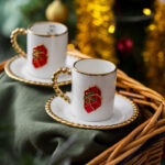 Dario 2 Kişilik Kırmızı Hediye Kutu Kahve Fincanı Takımı