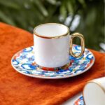 Kas Heras 6 Kişilik Türk Kahvesi Fincanı Beyaz