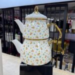 Çiçekli Emaye Çaydanlık Takımı