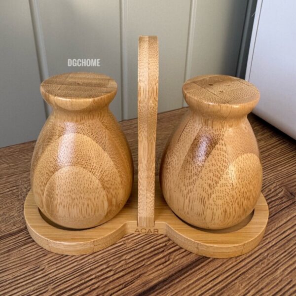 Bambu 2 Li Standlı Tuzluk Karabiberlik