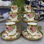 Caviar 6 Lı Porselen Türk Kahvesi Fincanı Green - Görsel 2