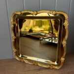 Gold Gül Şerit Tek Kişilik Sunum Tepsisi