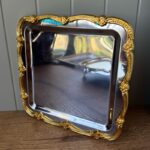 Gümüş Gold Detaylı Gül Şerit Tek Kişilik Sunum Tepsisi