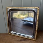 Gümüş Gold Bordür Detaylı Tek Kişilik Sunum Tepsisi