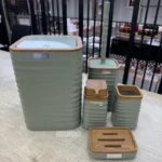 Yeşil  Ahşap 5 Parça Banyo Seti