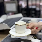 Beyaz Gold 6 Kişilik Türk Kahvesi Fincanı