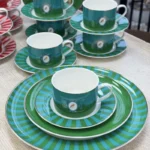 19 Parça Prilla Porselen Pasta Seti Yeşil