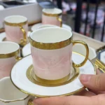 Lone 6 Kişilik Kahve Fincanı Takımı - Pembe