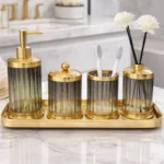 4 Lü Standlı Banyo Seti Yeşil