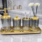 4 Lü Standlı Banyo Seti Siyah