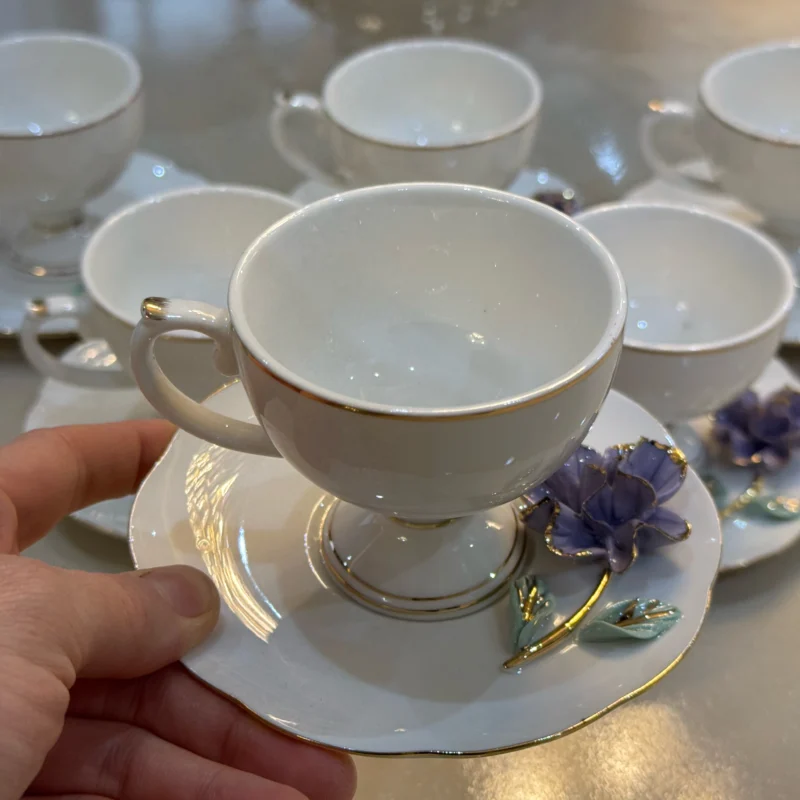 IMG_0403 Felicity 6 Kişilik Türk Kahvesi Fincanı Mor - Görsel 1