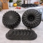 3 LiDöküm Granit Kek Kalıbı Siyah