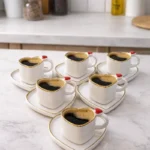 ROSAMEL 6 Kişilik Türk Kahvesi Fincanı Beyaz - Görsel 2