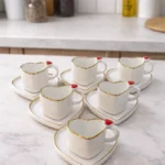 ROSAMEL 6 Kişilik Türk Kahvesi Fincanı Beyaz