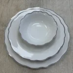 Gümüş Detaylı 24 Parça Yemek Takımı